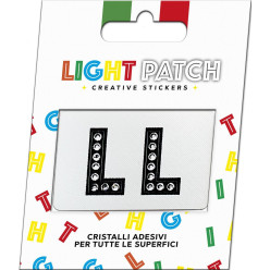 Light Patch Lettere LL Sticker Cristalli Nero Cry miglior prezzo