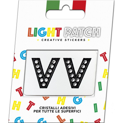 Light Patch Letters V V Sticker Black Crystals Cry sale online
