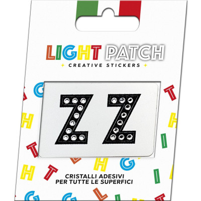 Light Patch Letters ZZ Sticker Black Crystals Cry sale online