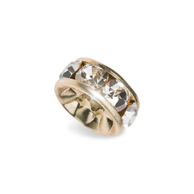 RONDELLA STRASS PRECIOSA TONDA MM6 CRYSTAL-ORO-CONFEZIONE 20