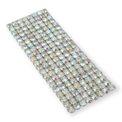 CATENA SU RETE STRASS MAXIMA SS19(5MM) CRYSTAL AB-ARGENTO-8