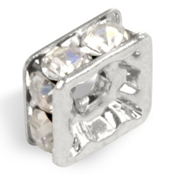 SQUARE WASHER MM8x8 silver-PRECIOSA CRYSTAL-box of 20 PIECES