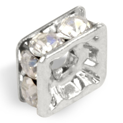 SQUARE WASHER MM8x8 silver-PRECIOSA CRYSTAL-box of 20 PIECES