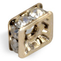 PRECIOSA CRYSTAL-gold WASHER SQUARE MM8x8-box of 20 PIECES sale