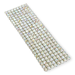CATENA SU RETE STRASS MAXIMA SS15(4MM) CRYSTAL AB-ARGENTO-8
