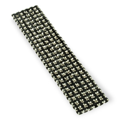 NETWORK CHAIN RHINESTONE MAXIMA BLACK-Silver (5 mm)-6 SS19
