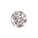 PALLINA STRASS PRECIOSA MM8 CRYSTAL - ARGENTO- CONFEZIONE 5